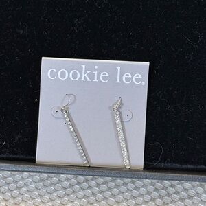 Cookie Lee Sparkling Silver Earrings
